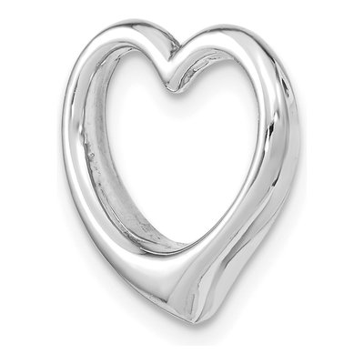 10K White Gold Floating Heart Slide Pendant – view 6