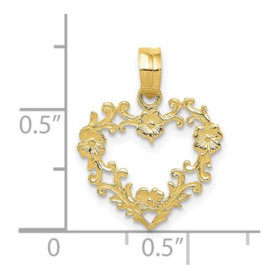 10K Yellow Gold Heart Pendant – view 4