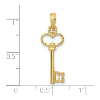 10K Yellow Gold 3-D Key Pendant – view 4