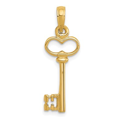 10K Yellow Gold 3-D Key Pendant – view 5