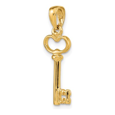 10K Yellow Gold 3-D Key Pendant – view 6