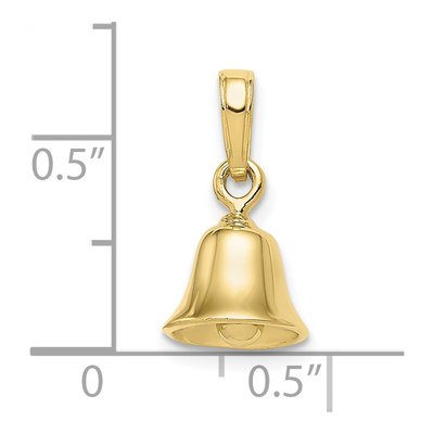 10K Yellow Gold 3-D Moveable Bell Pendant – view 5