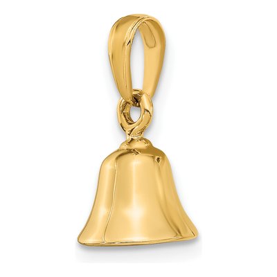 10K Yellow Gold 3-D Moveable Bell Pendant – view 6