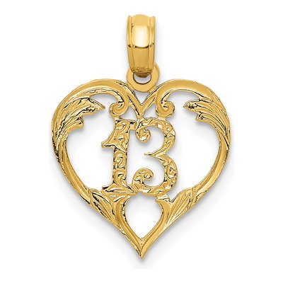 10K Yellow Gold Heart Cut-Out Pendant
