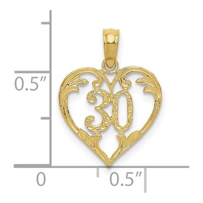10K Yellow Gold Heart Cut-Out Pendant – view 4