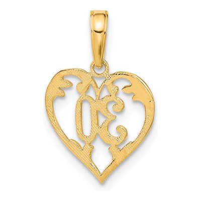 10K Yellow Gold Heart Cut-Out Pendant – view 5