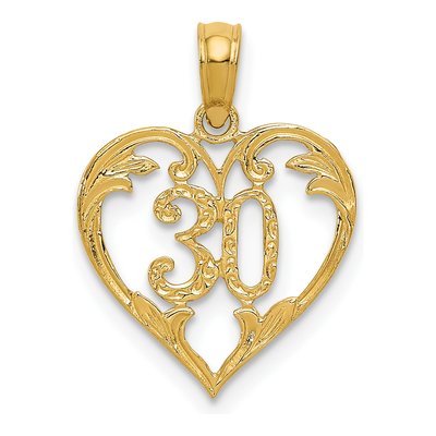 10K Yellow Gold Heart Cut-Out Pendant