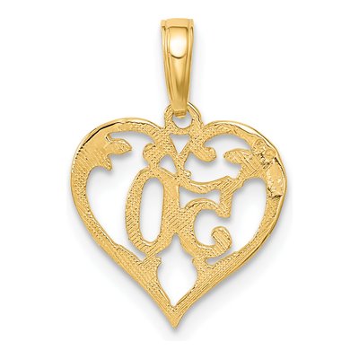 10K Yellow Gold Heart Cut-Out Pendant – view 4