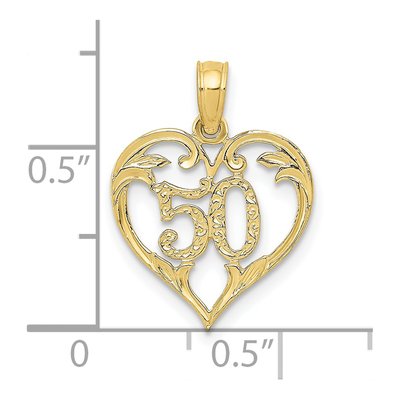 10K Yellow Gold Heart Cut-Out Pendant – view 5