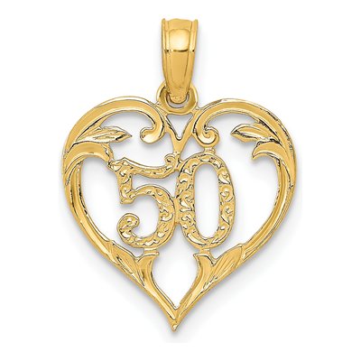 10K Yellow Gold Heart Cut-Out Pendant