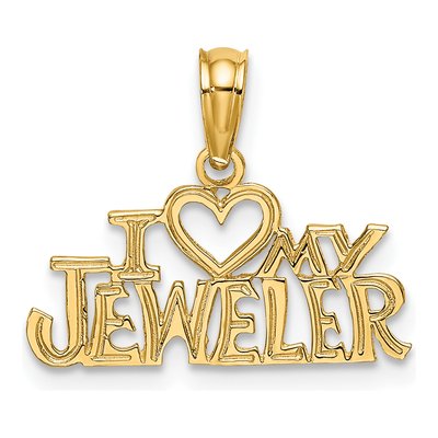 10K Yellow Gold I Heart My Jeweler Charm