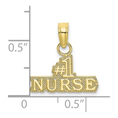 10K Yellow Gold Nurse Number 1 Pendant – view 5
