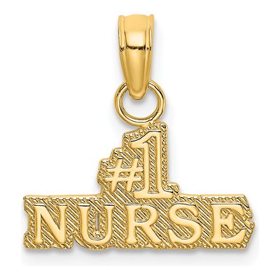 10K Yellow Gold Nurse Number 1 Pendant