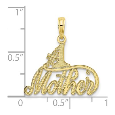 10K Yellow Gold Mother Number 1 Pendant – view 5