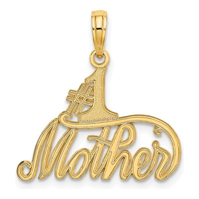 10K Yellow Gold Mother Number 1 Pendant