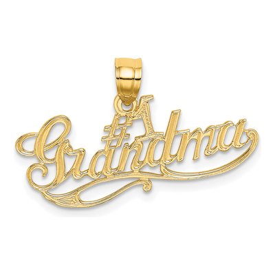 10K Yellow Gold Grandma Number 1 Pendant