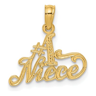 10K Yellow Gold Niece Number 1 Pendant