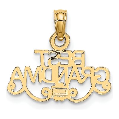 10K Yellow Gold Best Grandma Flower Pendant – view 4