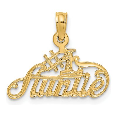 10K Yellow Gold Auntie Number 1 Pendant