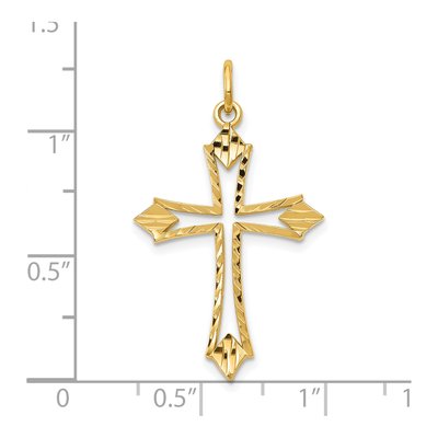 10K Yellow Gold Cut-Out Cross Pendant – view 4