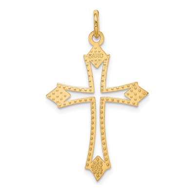10K Yellow Gold Cut-Out Cross Pendant – view 5