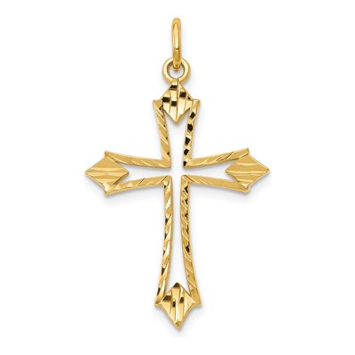 10K Yellow Gold Cut-Out Cross Pendant
