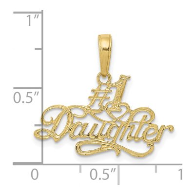 10K Yellow Gold Daughter Script Number 1 Pendant – view 4