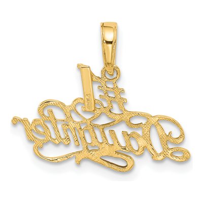 10K Yellow Gold Daughter Script Number 1 Pendant – view 5