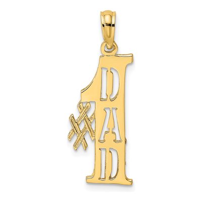 10K Yellow Gold DAD Vertical Number 1 Pendant