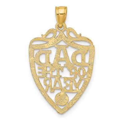 10K Yellow Gold Dad of Year Plaque Pendant – view 5