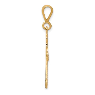 10K Yellow Gold Fancy Budded Cross Charm – view 3