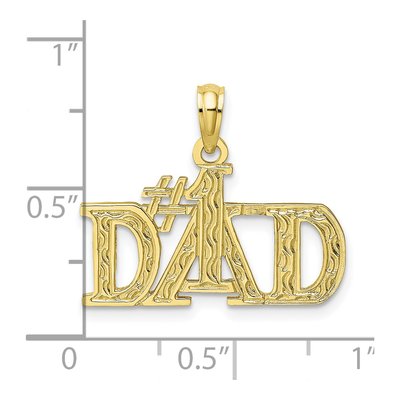 10K Yellow Gold DAD Number 1 Pendant – view 4