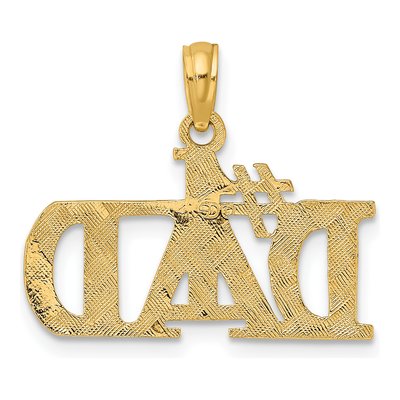 10K Yellow Gold DAD Number 1 Pendant – view 5