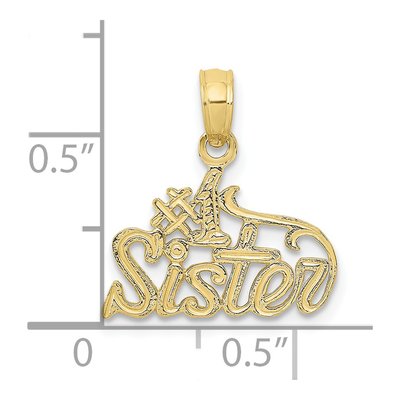 10K Yellow Gold Sister Number 1 Pendant – view 4