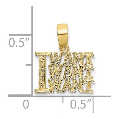 10K Yellow Gold 'i Want Want' Pendant – view 4