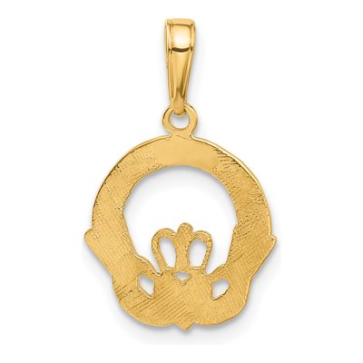 10K Yellow Gold Claddagh Pendant – view 5