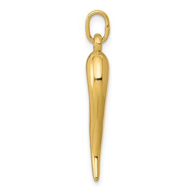 10K Yellow Gold 3D Horn Pendant – view 3