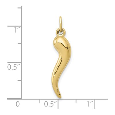 10K Yellow Gold 3D Horn Pendant – view 4
