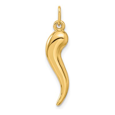 10K Yellow Gold 3D Horn Pendant – view 5