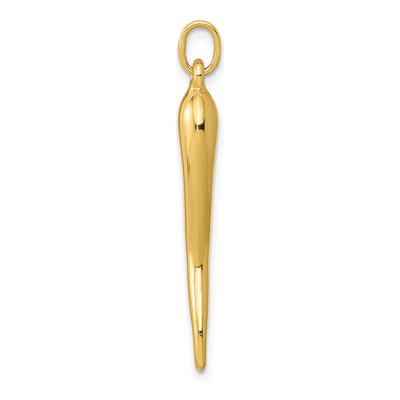 10K Yellow Gold 3-D Horn Pendant – view 3