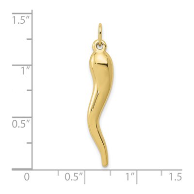10K Yellow Gold 3-D Horn Pendant – view 4