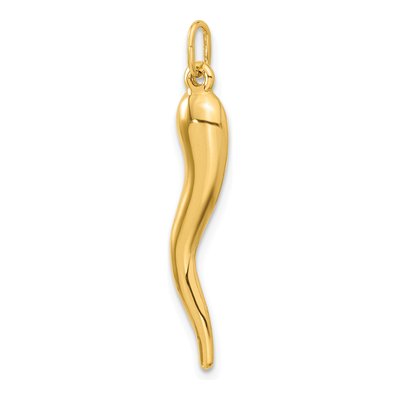 10K Yellow Gold 3-D Horn Pendant – view 6