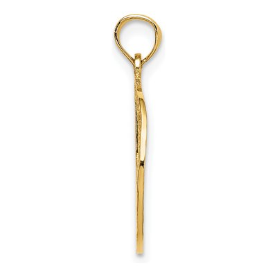10K Yellow Gold Textured Peace Sign Pendant – view 3