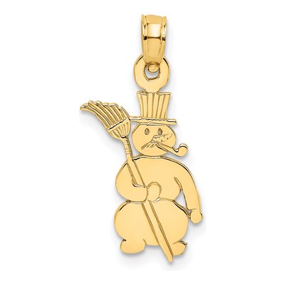 10K Yellow Gold Snowman Pendant