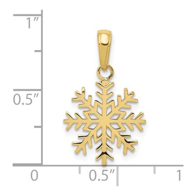 10K Yellow Gold Snowflake Pendant – view 4
