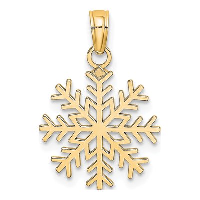 10K Yellow Gold Snowflake Pendant – view 5