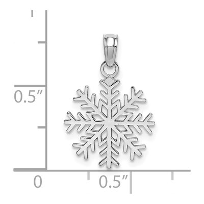 10K White Gold Snowflake Pendant – view 3