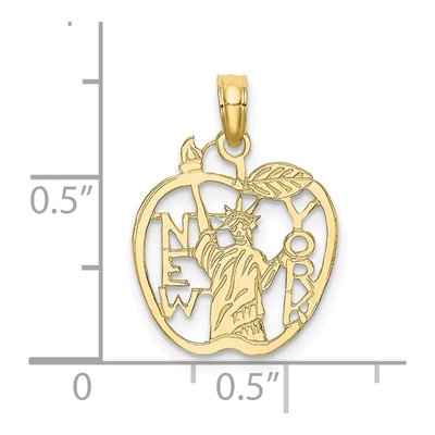 10K Yellow Gold NY Statue of Liberty Apple Charm – view 4