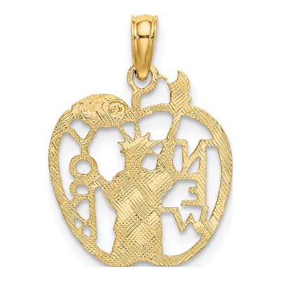 10K Yellow Gold NY Statue of Liberty Apple Charm – view 5