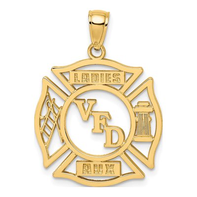 10K Yellow Gold VFD Aux Shield Charm